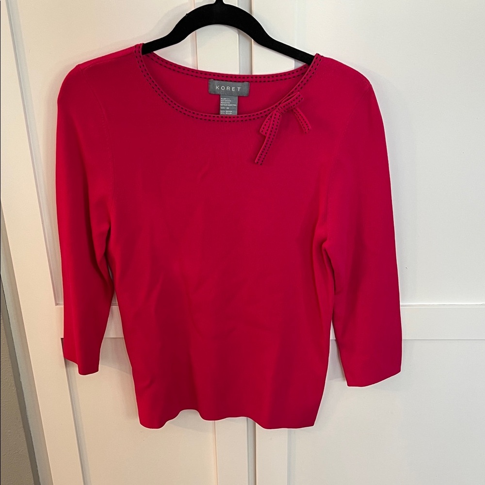 Koret Women's Pink Blouse with Bow Detail